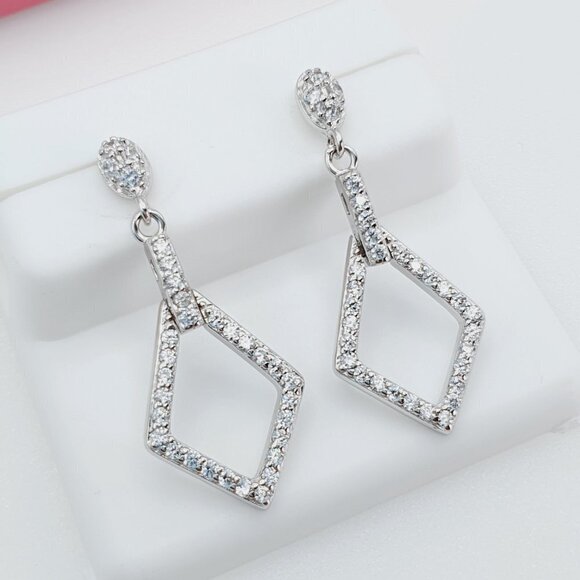 - "925 Sterling Silver Cubic Zirconia Earrings, U19254683 - Picture 7 of 10